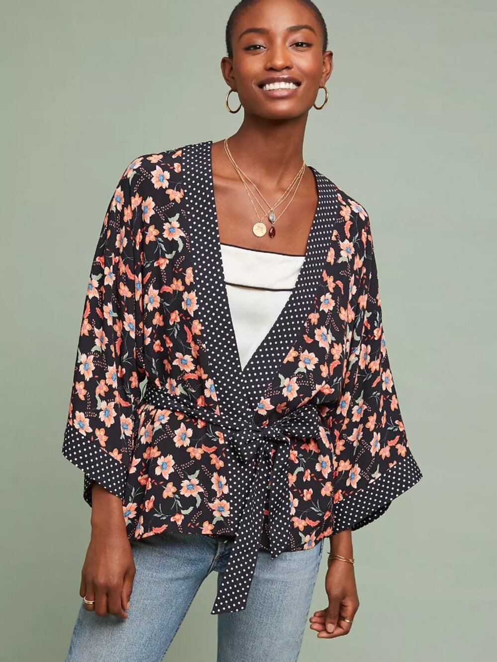 Anthropologie Kachel Cecilia Floral Kimono Floral Open-Front Kimono Size 10